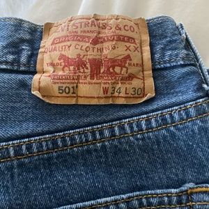 Levis Button Fly 501 Straight Jeans